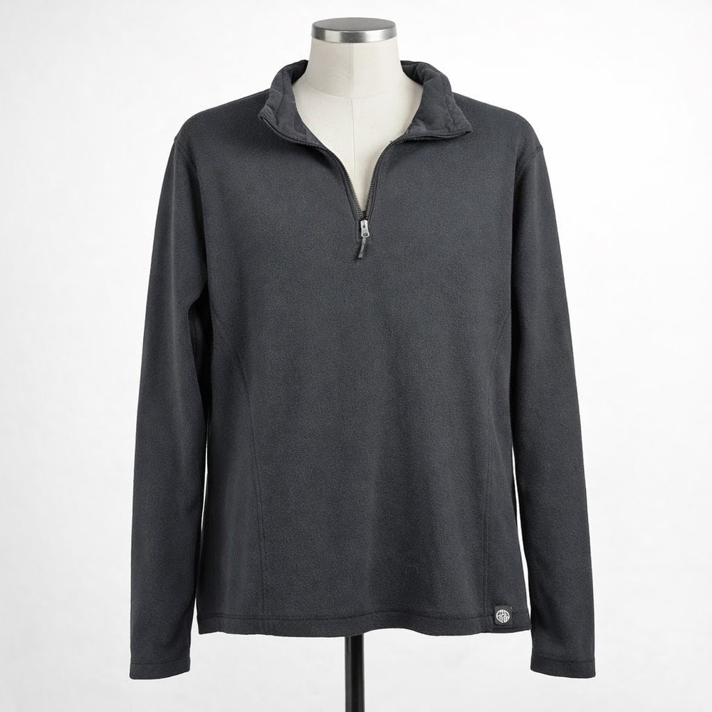 REI Mens 1/4 Zip Polartec Fleece Sweatshirt Black Size M Pullover Outdoor Hiking